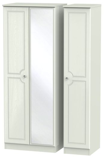 Crystal Cashmere 3 Door 1 Mirror Tall Triple Wardrobe