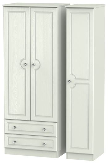 Crystal Tall Cashmere 3 Door LHF 2 Drawer Triple Wardrobe