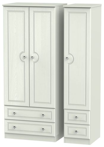 Crystal Cashmere 3 Door 4 Drawer Triple Wardrobe