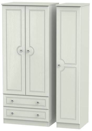Crystal Cashmere 3 Door LHF 2 Drawer Triple Wardrobe