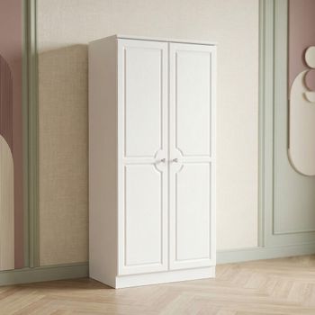 Crystal Plain White H 182.5cm 2 Door Wardrobe