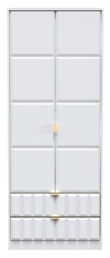 Cube White 2 Door 2 Drawer Tall Wardrobe