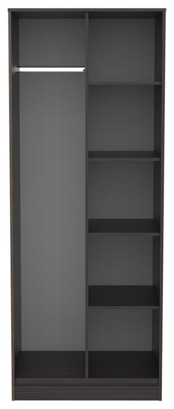 Diego Black Front Open Shelf Wardrobe
