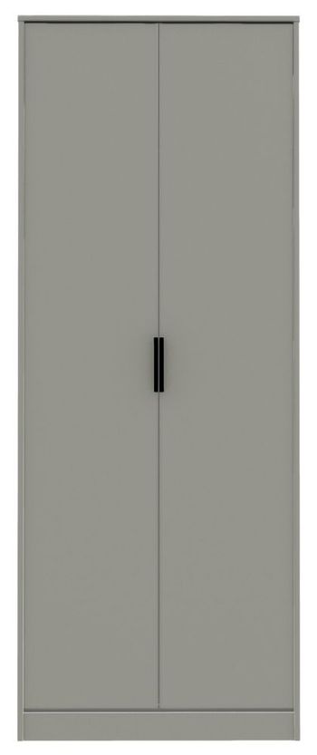 Diego Grey 2 Door Plain Tall Wardrobe