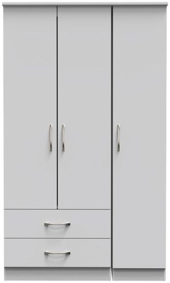 Eve Grey 3 Door LHF 2 Drawer Tall Triple Wardrobe