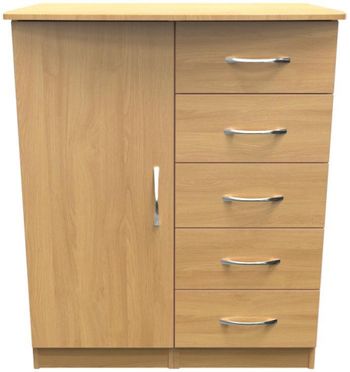 Eve Oak 1 Door Midi Wardrobe