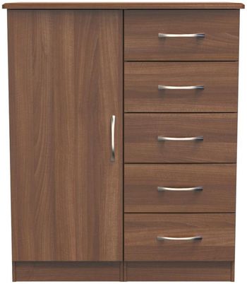 Eve 1 Door Midi Walnut Wardrobe