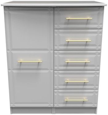 Faye Grey Ash 1 Door Midi Wardrobe
