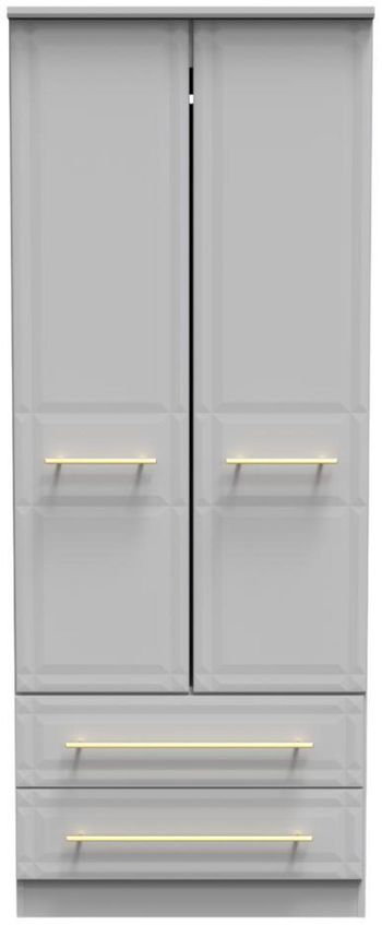 Faye Grey 2 Door 2 Drawer Double Wardrobe
