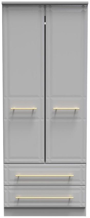 Faye Grey Ash 2 Door 2 Drawer Double Wardrobe