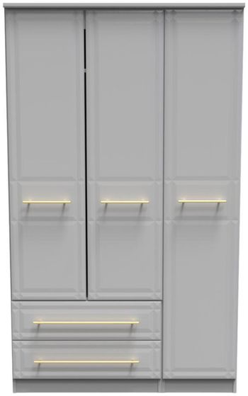 Faye Grey Ash 3 Door LHF 2 Drawer Triple Wardrobe