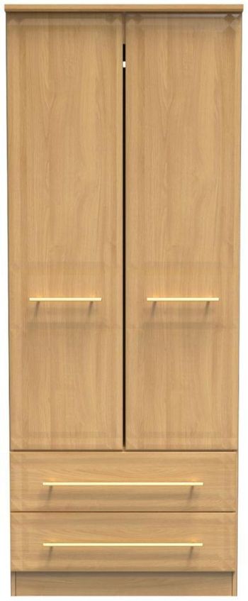 Faye Oak 2 Door 2 Drawer Double Wardrobe