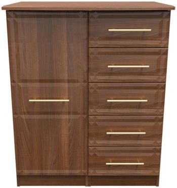 Faye 1 Door Midi Walnut Wardrobe