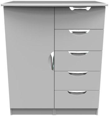 Flora Grey 1 Door Midi Wardrobe