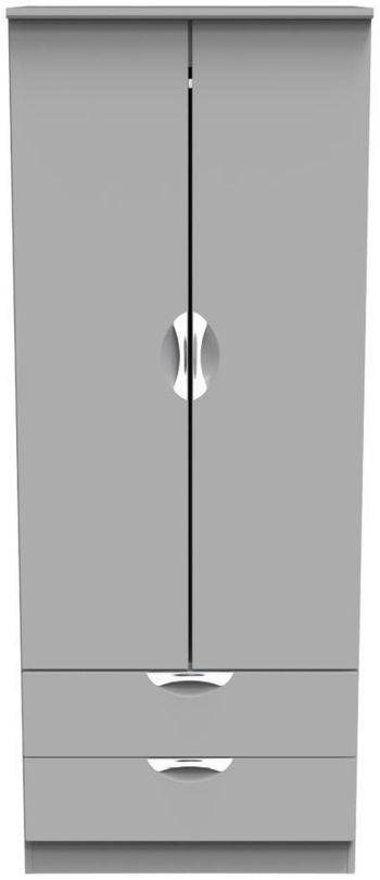 Flora Grey 2 Door 2 Drawer Double Wardrobe