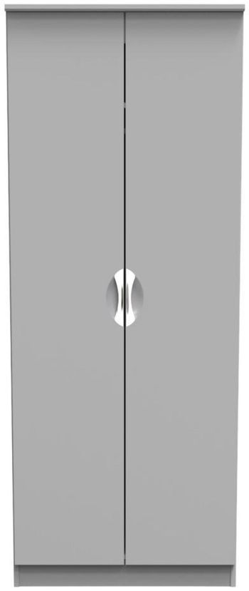 Flora Grey Ash 2 Door Tall Plain Wardrobe