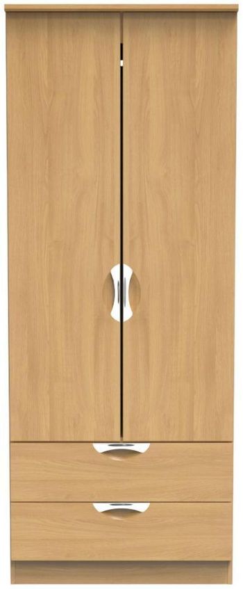 Flora Oak 2 Door 2 Drawer Double Wardrobe