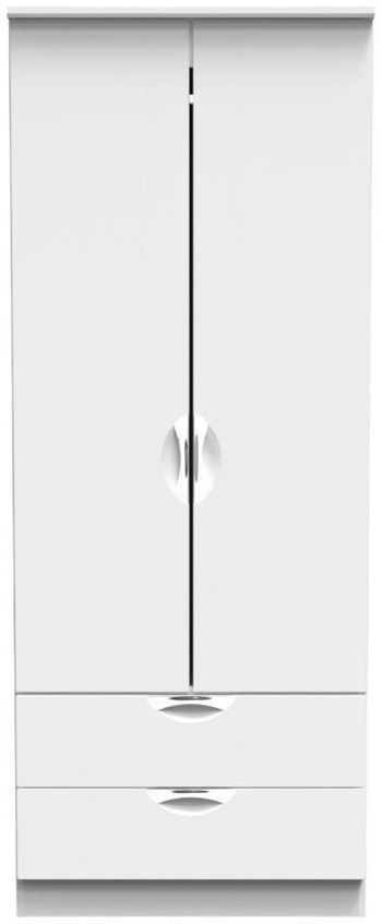 Flora White 2 Door 2 Drawer Double Wardrobe