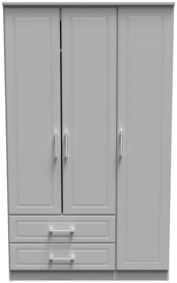 Gina Grey 3 Door LHF 2 Drawer Triple Wardrobe