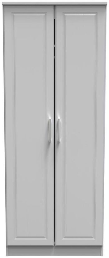 Gina Grey Ash 2 Door Tall Plain Wardrobe