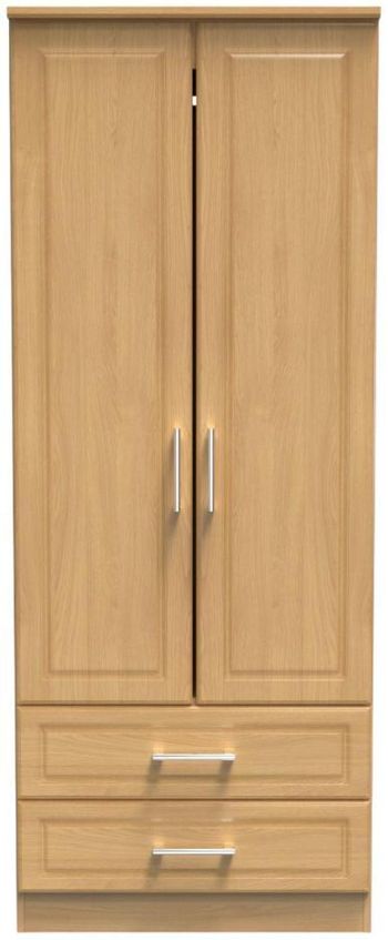 Gina Oak 2 Door 2 Drawer Double Wardrobe