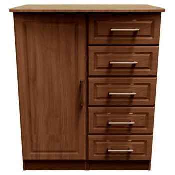 Gina 1 Door Midi Walnut Wardrobe