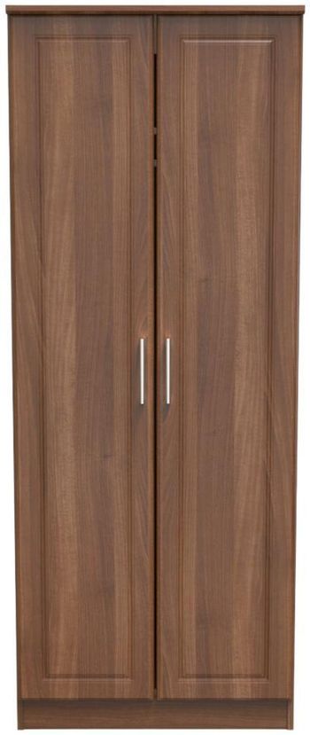 Gina 2 Door Tall Plain Walnut Wardrobe