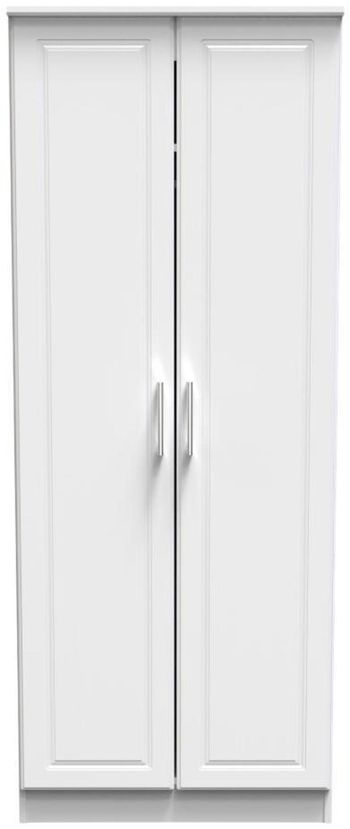 Gina White 2 Door Tall Plain Wardrobe