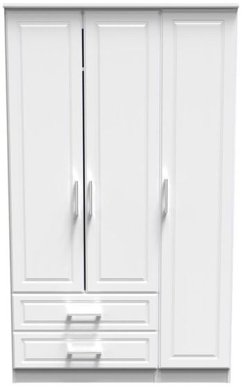 Gina White 3 Door LHF 2 Drawer Triple Wardrobe