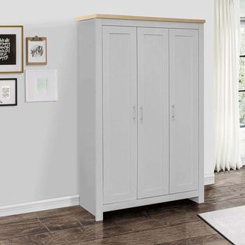 Highgate Grey Painted 3 Door Wardrobe