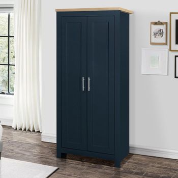 Highgate Navy Blue Painted 2 Door Wardrobe
