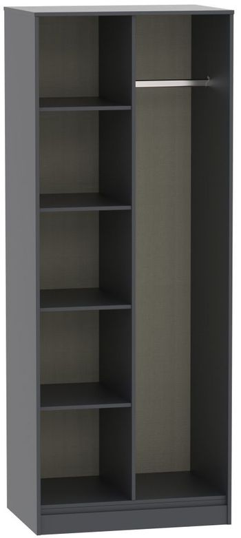 Hong Kong Graphite Front Open Shelf Wardrobe