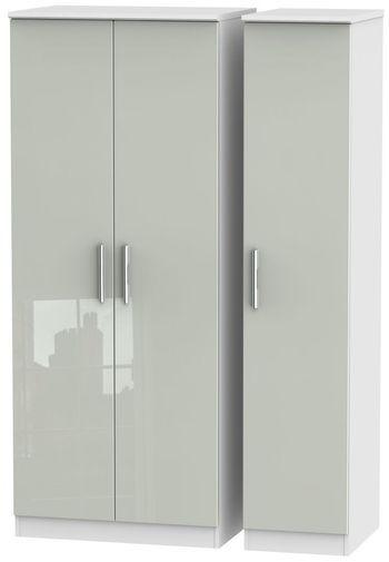 Knightsbridge Cashmere Gloss and White 3 Door Triple Wardrobe