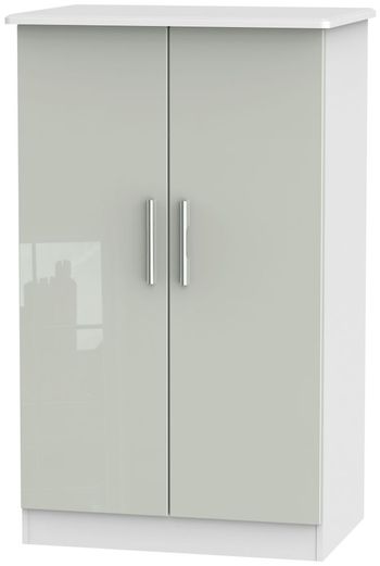 Knightsbridge Cashmere Gloss and White 2 Door Midi Wardrobe