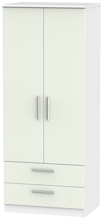 Knightsbridge Cashmere Matt and White 2 Door 2 Drawer Double Wardrobe