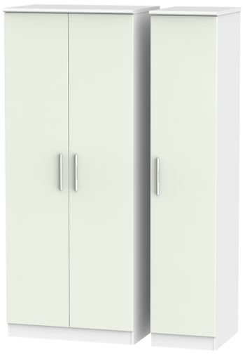 Knightsbridge Cashmere Matt and White 3 Door Triple Wardrobe