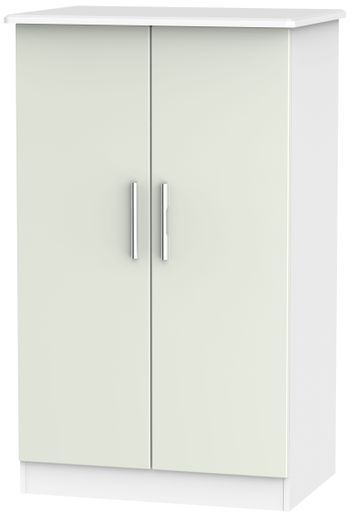 Knightsbridge Cashmere Matt and White 2 Door Midi Wardrobe