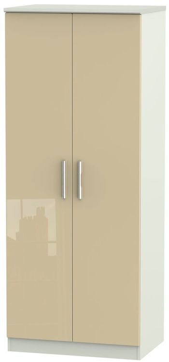 Knightsbridge Mushroom and Cashmere Matt 2 Door Plain Wardrobe
