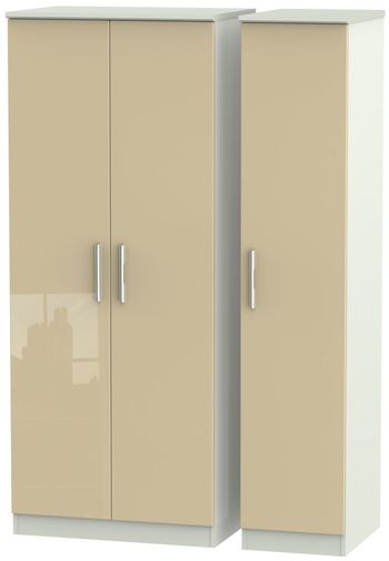 Knightsbridge Mushroom and Cashmere Matt 3 Door Triple Wardrobe