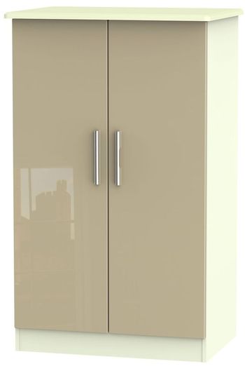 Knightsbridge Mushroom and Cream 2 Door Midi Wardrobe