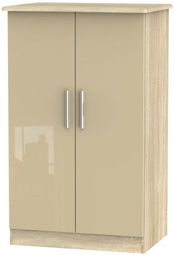 Knightsbridge Mushroom and Oak 2 Door Midi Wardrobe
