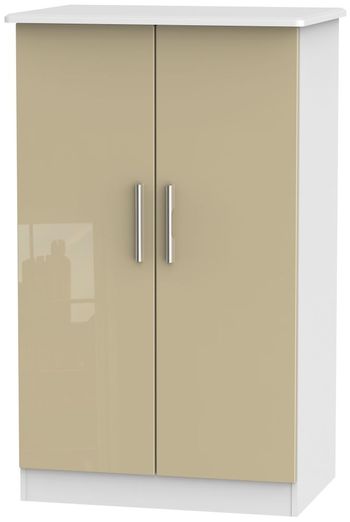 Knightsbridge Mushroom and White 2 Door Midi Wardrobe