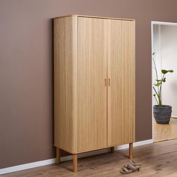 Langley Oak 2 Door Fluted Wardrobe