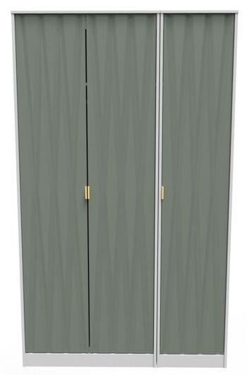 Las Vegas White and Green 3 Door Tall Triple Wardrobe