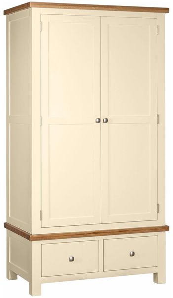 Lundy Ivory Painted 2 Door 2 Drawer Wardrobe