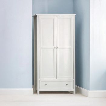 Maine Double Grey 2 Door 1 Drawer Wardrobe