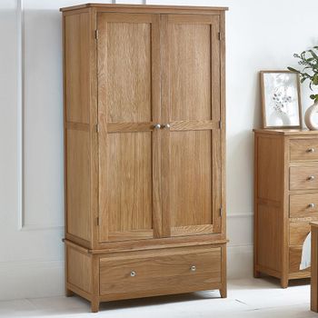 Mallory Oak Combi 2 Door 1 Drawer Double Wardrobe