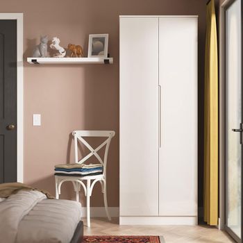 Milan Cashmere Gloss 2 Door Tall Plain Wardrobe