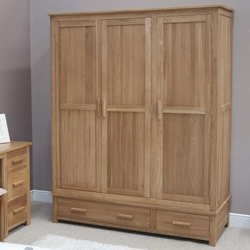 Opus Oak 3 Door 2 Drawer Wardrobe
