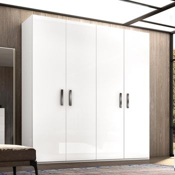 Modern Mara White 4 Door Wardrobe